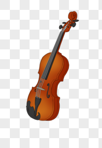 手绘小提琴侧面矢量免抠素材图片
