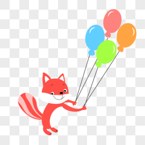 拉气球的小狐狸图片