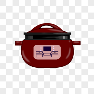 暗红色煲汤煲高清图片