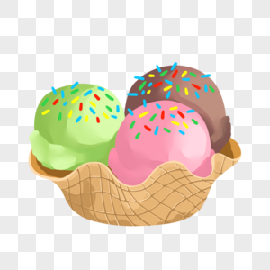 夏季夏至凉爽手绘冰淇淋球图片