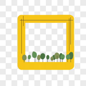 树林黄色边框高清图片