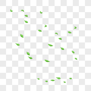 绿色叶子漂浮元素图片
