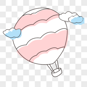 粉红色热气球装饰边框图片