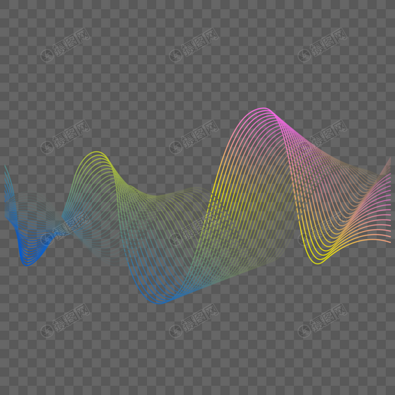 彩色波浪曲线图片