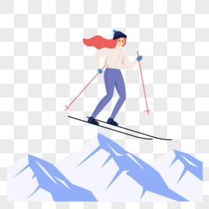 滑雪的女生室内滑雪高清图片