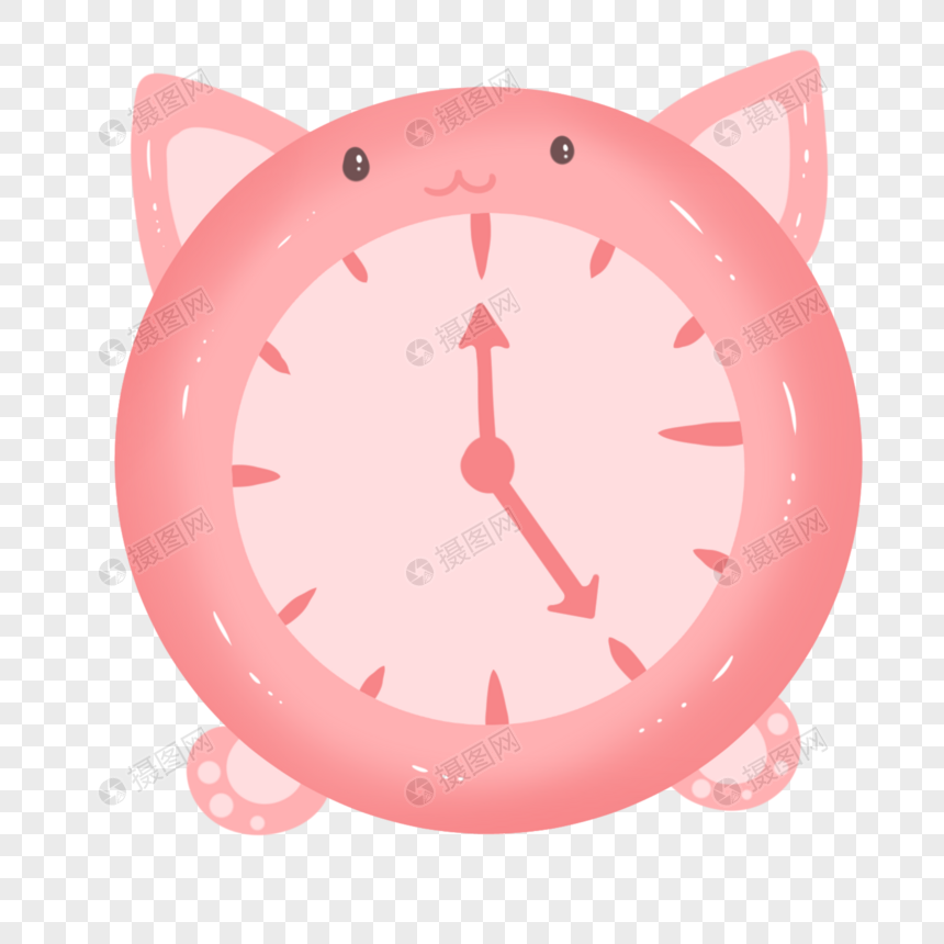 粉色猫咪闹钟
