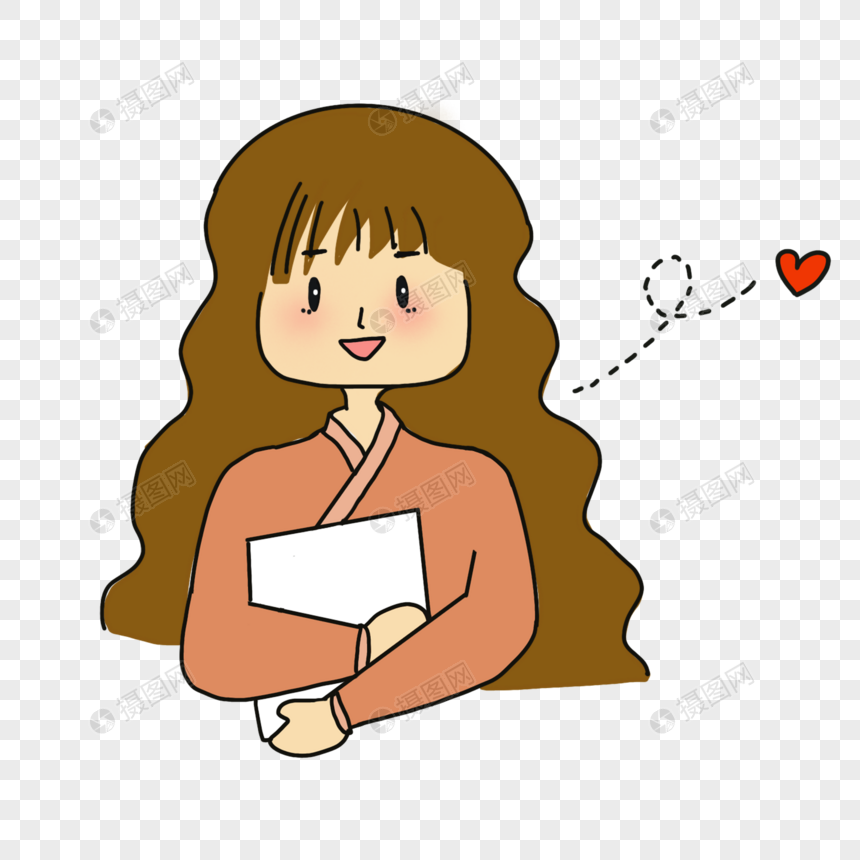 手绘卡通女教师