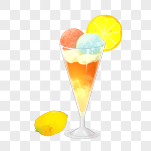 柠檬冰激凌杯子高清图片