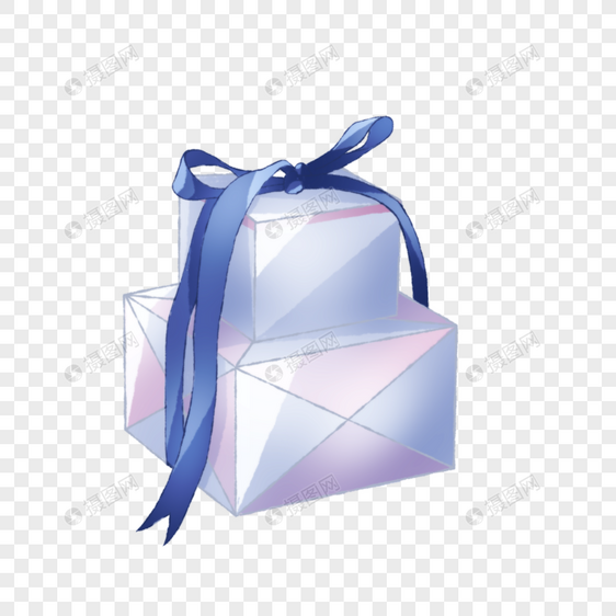 清新淡紫色礼物盒图片
