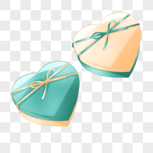 绿色杏色双色蝴蝶结礼物盒图片