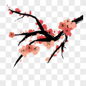 中国画花卉元素之梅花高清图片