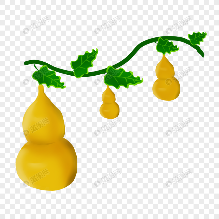 葫芦植物元素卡通图片