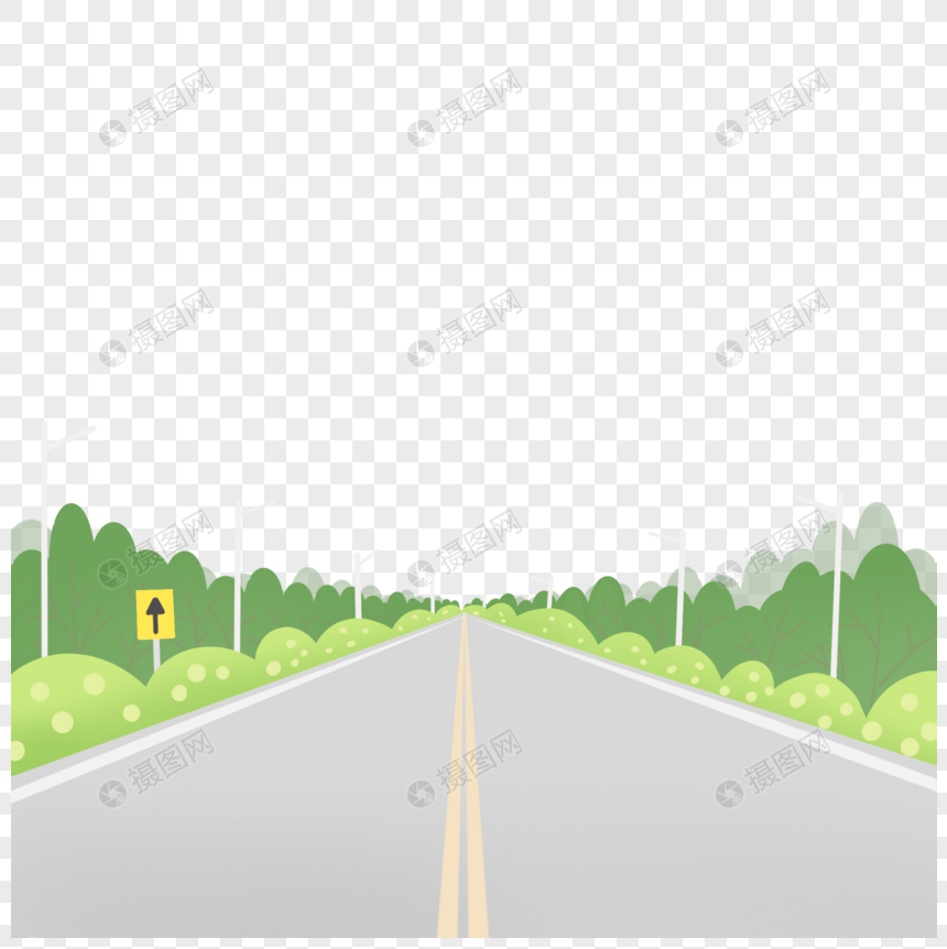 公路马路边框图片