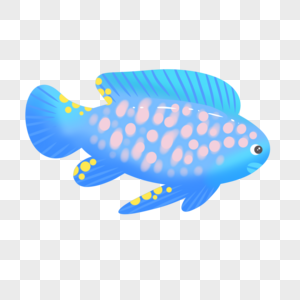 蓝色斑点热带鱼图片