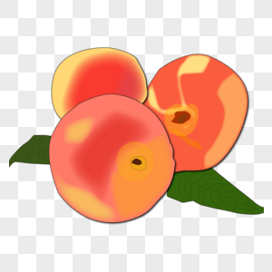 卡通手绘水果美味桃子油桃图片