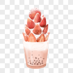 夏日解暑草莓冰淇淋甜品图片