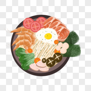 日式海鲜拉面料理图片