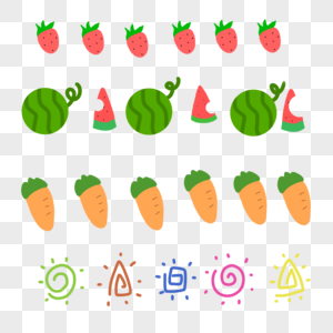 水果蔬菜符号条纹分割线高清图片
