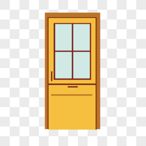 黄色木门高清房门素材高清图片