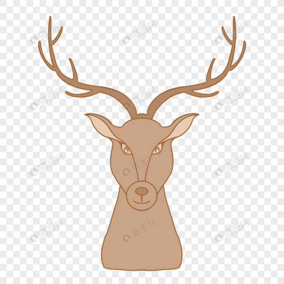 手绘鹿头装饰图片
