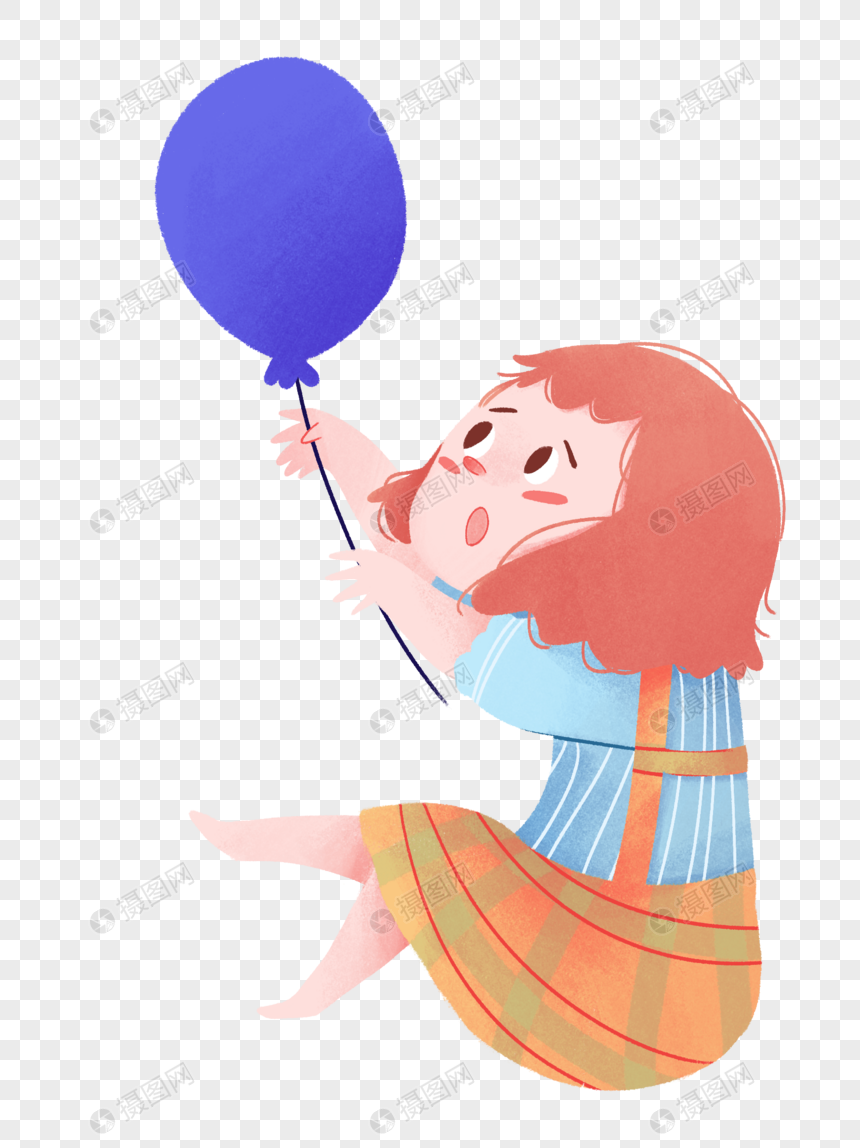 六一儿童节小女孩和气球图片