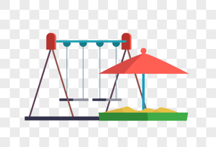 秋千和沙地沙滩儿童沙玩具高清图片