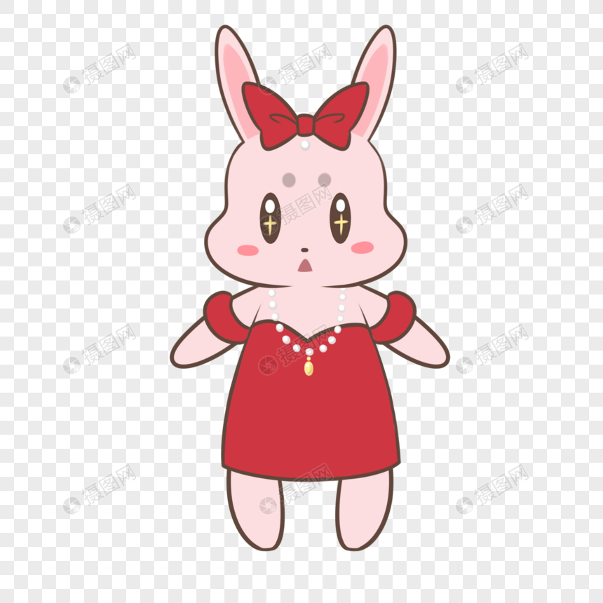 红衣服兔子图片