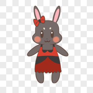 红裙灰兔子图片