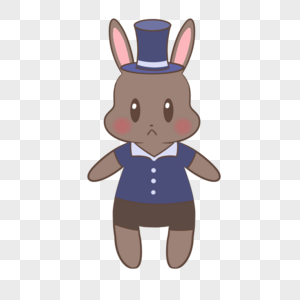 蓝帽子兔子聪明蓝兔高清图片