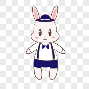 蓝短裤兔子聪明蓝兔高清图片