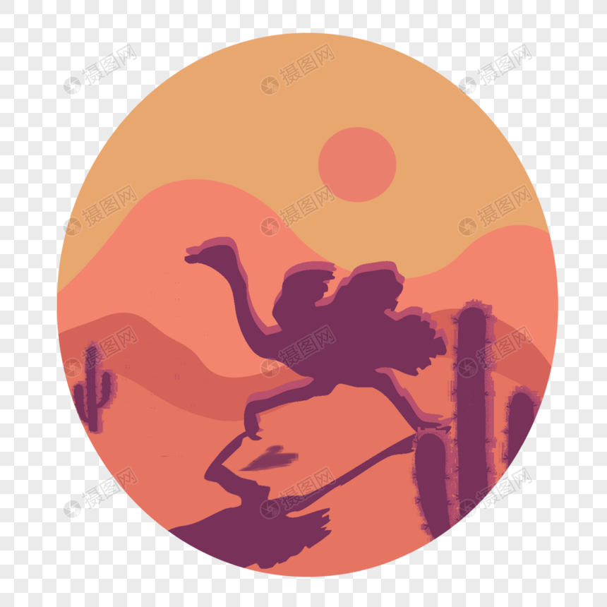 沙漠插画图片