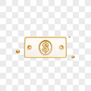 金色美元立体图标图片