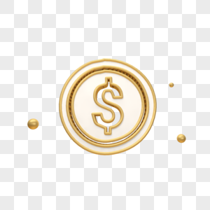 立体金色货币图标图片