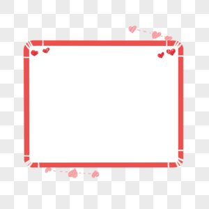 红色爱心对话框装饰框图片