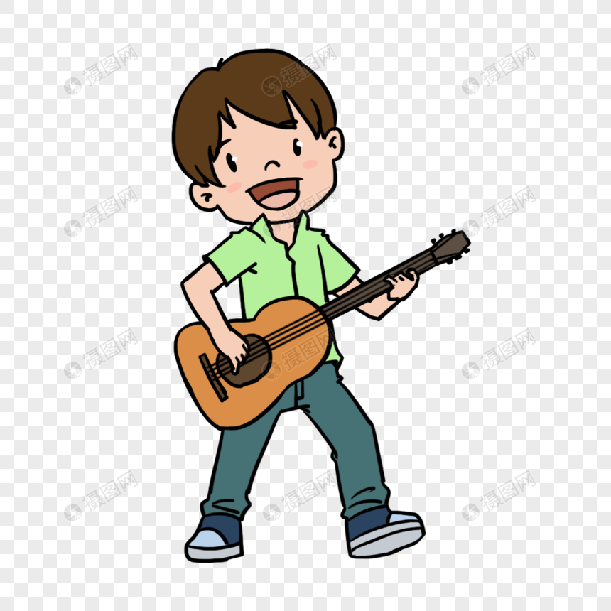 男孩弹吉他