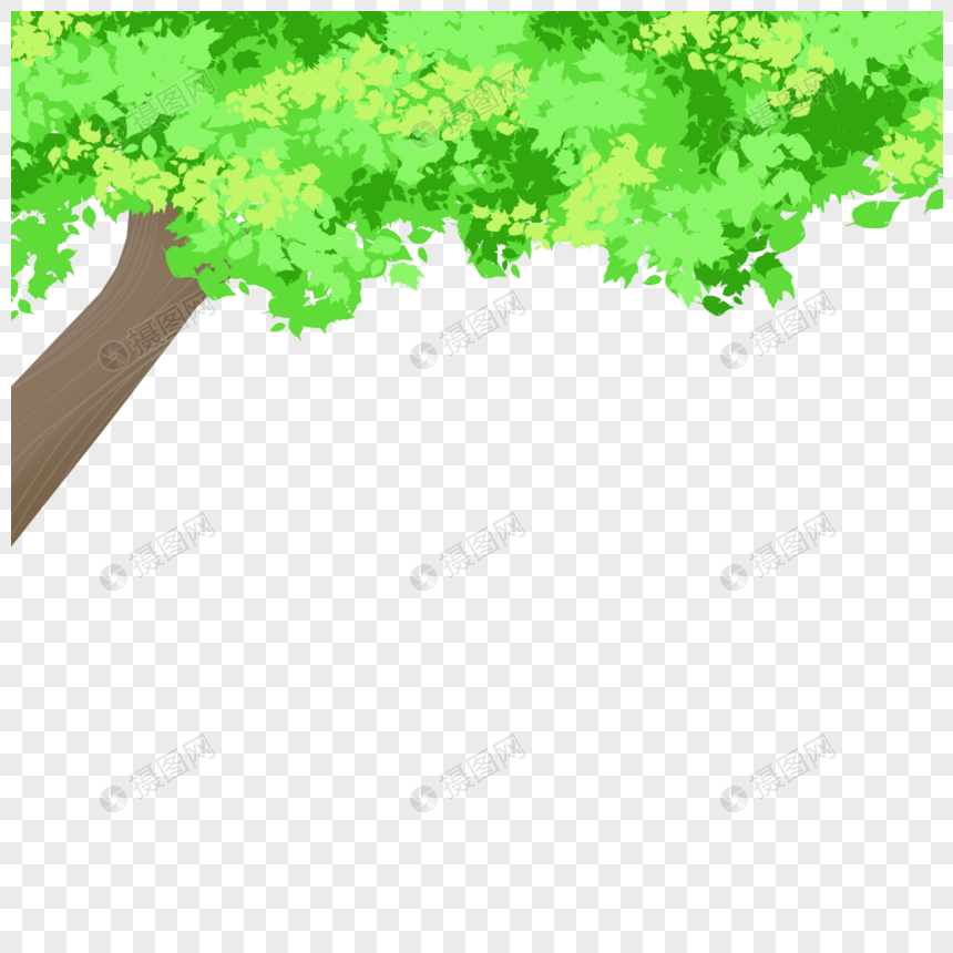 绿色树木边框图片