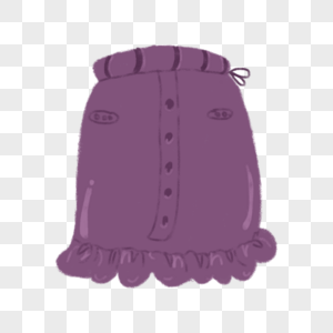 手绘紫色女生包裙元素图片