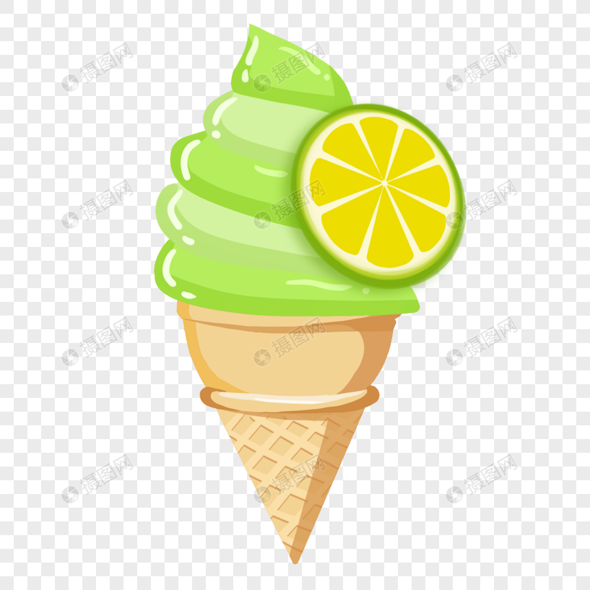 夏日柠檬冰淇淋图片