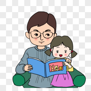 爸爸和女儿一起读书图片