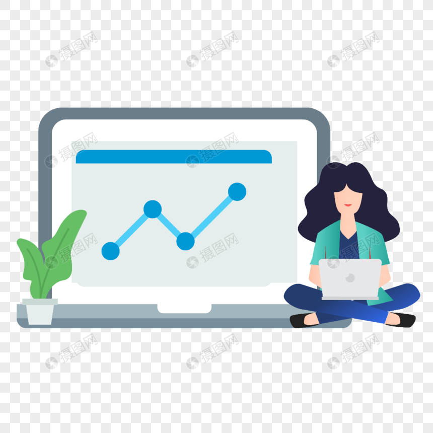 统计数据信息管理图标免抠矢量插画素材