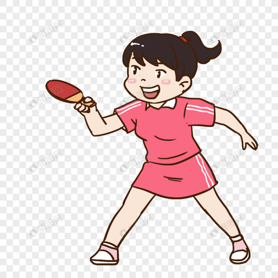 女孩打乒乓球图片