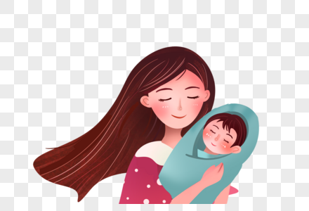 母亲抱着婴儿元素素材