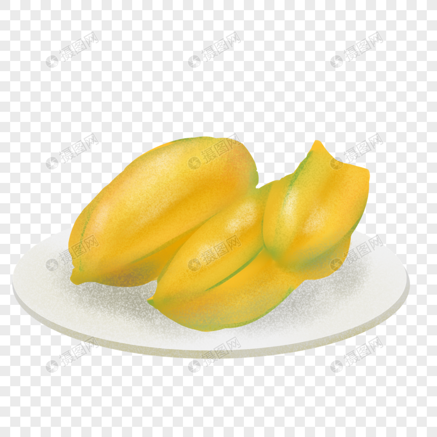 新鲜黄色水果三廉子杨桃果盘图片