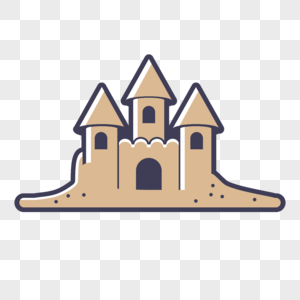 沙雕城堡图标免抠矢量插画素材图片