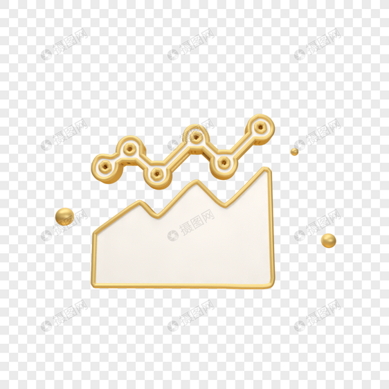 金色折线立体图标图片