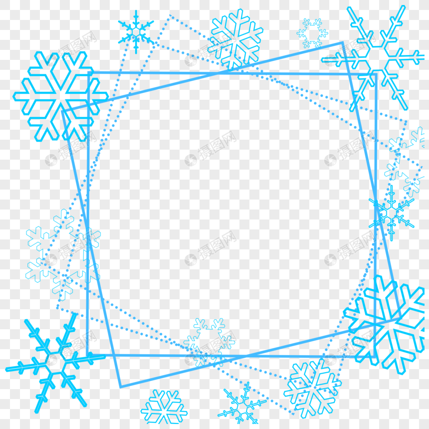 雪花装饰边框