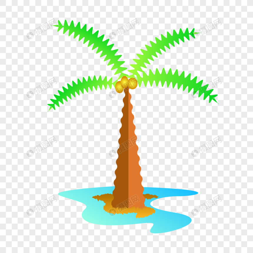 椰树沙滩海水图片