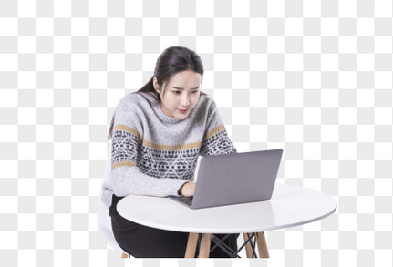 电脑办公女孩人像高清图片素材