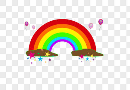 彩虹与气球图片