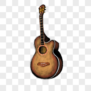卡通棕色乐器吉他图片